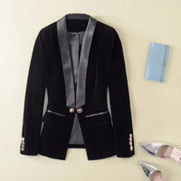 Smoky | Smoking-Blazer aus Samt mit Satinaufschlägen – Schwarz