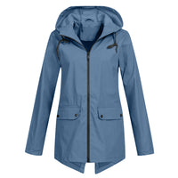 Wasserdichte Damen Regenjacke mit Kapuze - Leicht & Windfest – Blau