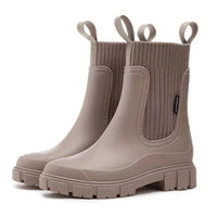 Damen-Luxus Stiefel, Wasserdicht – Khaki
