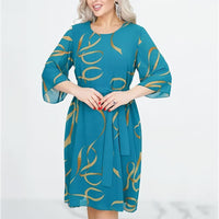 Elegante Lockere Midi-Kleid für Damen - Weich und Vielseitig – Grün