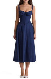 Tailliertes Kleid – Marine