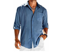 Casual Herren Langarmhemd – Dunkelblau