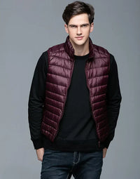 Weste für Herren - Moderne Ärmellose Sommerjacke – Weinrot