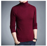 Herren-Rollkragenpullover - KORELIN – Rot