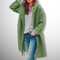 Damen Herbstmantel Elegant Warm – Grün