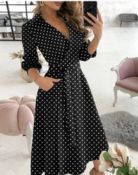 Damen Wickelkleid mit Riemen - Eleganter Schnitt, Vielseitig Tragbar – Punkt