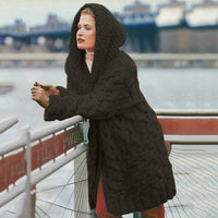Saymira | Langer Cardigan Mit Kapuze – Schwarz