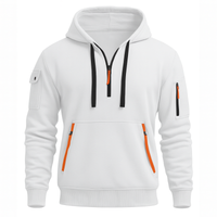 Halfzip Hoodie für Herren – entspannter und stylischer Freizeitpullover – Weiß