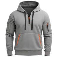 Halfzip Hoodie für Herren – entspannter und stylischer Freizeitpullover – Hellgrau