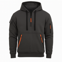 Halfzip Hoodie für Herren – entspannter und stylischer Freizeitpullover – Dunkelgrau