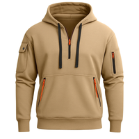 Halfzip Hoodie für Herren – entspannter und stylischer Freizeitpullover – Camel