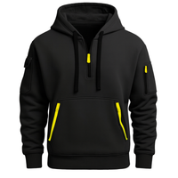 Halfzip Hoodie für Herren – entspannter und stylischer Freizeitpullover – Schwarz