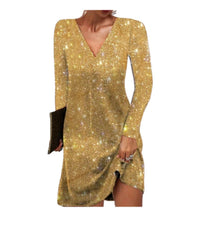 Hannah | Pailletten Cocktailkleid – Gold
