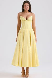 Hanne | Elegantes Midi-Kleid – Gelb