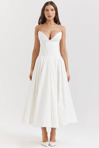 Hanne | Elegantes Midi-Kleid – Weiß