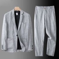JOHANNES - SET BLAZER UND GERADE HOSE – Grau