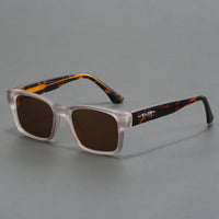 Maximilian | Elegante Polarisierte Sonnenbrille für Männer – Silbernes Leopardenmuster