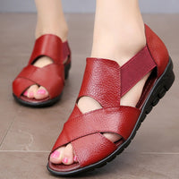 Jeralyn - Zeitlose Komfort-Ledersandalen – Rot