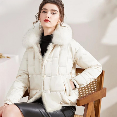 Cristel | Stylischer Vintage Parka mit Fellkragen für Damen