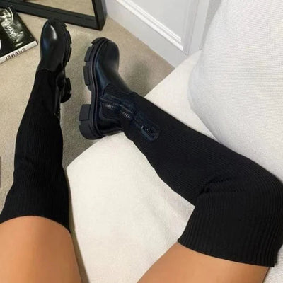 Thigh-High - Gestrickte Stiefel