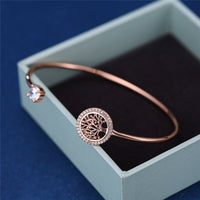 Baum des Lebens Verstellbares Armband – Roségold