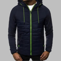 Leichte Sommerjacke für Herren - Sportliche Strickjacke mit Kapuze und Reißverschluss – Marine