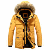 Klesronis | Herren Winterparka mit Fellkragen – Gelb
