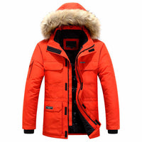 Klesronis | Herren Winterparka mit Fellkragen – Orange