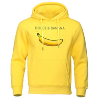 JOCHEN - KAPUZENPULLOVER MIT PRINT – Gelb