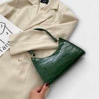 Eleanor | Glänzende Lederhandtasche – Grün