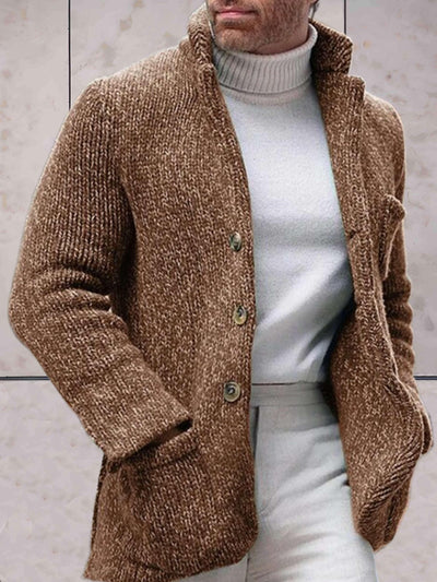 Eynara | Lässige Strickjacke mit hohem Halsausschnitt und Knopfverschluss