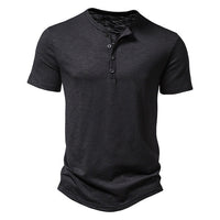 Theo | Herren Kragen-T-Shirt – Schwarz