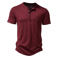Theo | Herren Kragen-T-Shirt – Weinrot