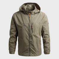 Regenjacke mit Kapuze für Herren | Wasserdicht – Khaki