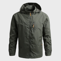 Regenjacke mit Kapuze für Herren | Wasserdicht – Oliv
