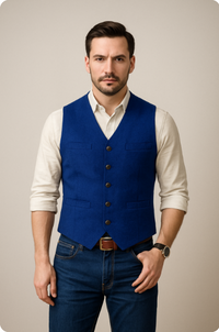 Henrik Blazer-Weste – Blau