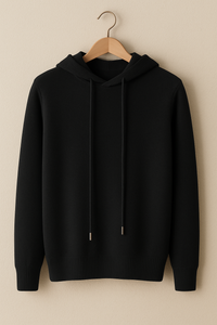 Henry Strickpullover Herren mit Kapuze – Schwarz