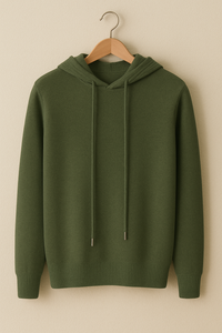 Henry Strickpullover Herren mit Kapuze – Grün