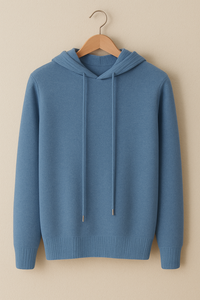 Henry Strickpullover Herren mit Kapuze – Blau