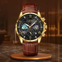 Lunaris | Elegante Mondphasen-Uhr – Gold Schwarz