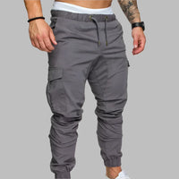 Cargohosen für Herren - Slim Fit Sommerhose mit Taschen – Hellgrau