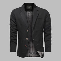 Sakko für Herren - Sommerlicher Blazer mit Knöpfen für heiße Tage – Schwarz
