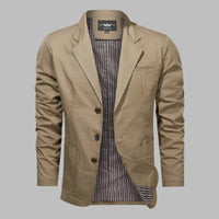 Sakko für Herren - Sommerlicher Blazer mit Knöpfen für heiße Tage – Khaki