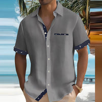 Bastian | Herren Kurzarm Hemd mit Kontrastdetails – Grau