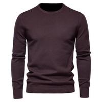 Herren-Pullover mit Rundhalsausschnitt – Maron