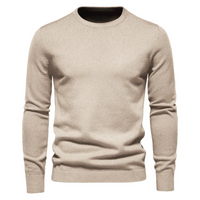 Herren-Pullover mit Rundhalsausschnitt – Beige