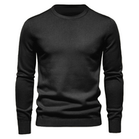 Herren-Pullover mit Rundhalsausschnitt – Schwarz
