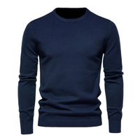 Herren-Pullover mit Rundhalsausschnitt – Blau