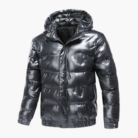 Herren Winterjacke mit Kapuze – Grau
