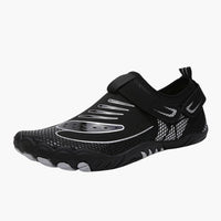 Herren Barfußschuhe mit Hakenband – Schwarz